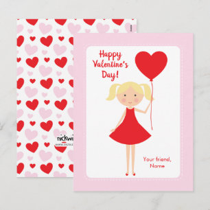 Valentine Cards der Girls-Klasse - Leichtblondine Feiertagspostkarte