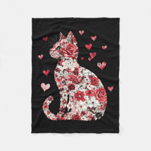 Valentine Cat Heart - Happy Meowentine Fleecedecke