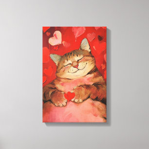Valentine Cat Leinwanddruck