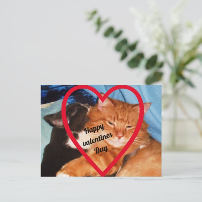 VALENTINE CAT-LIEBE FEIERTAGSPOSTKARTE (Stehend Vorderseite)