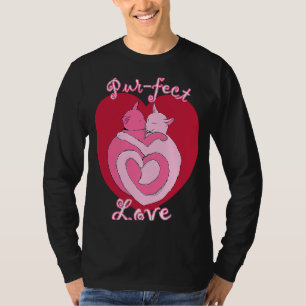 Valentine Cat Sweethearts, die Schwänze umarmt, ma T-Shirt
