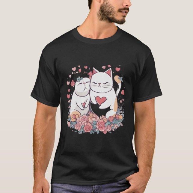 Valentine Cat T-Shirt (Vorderseite)