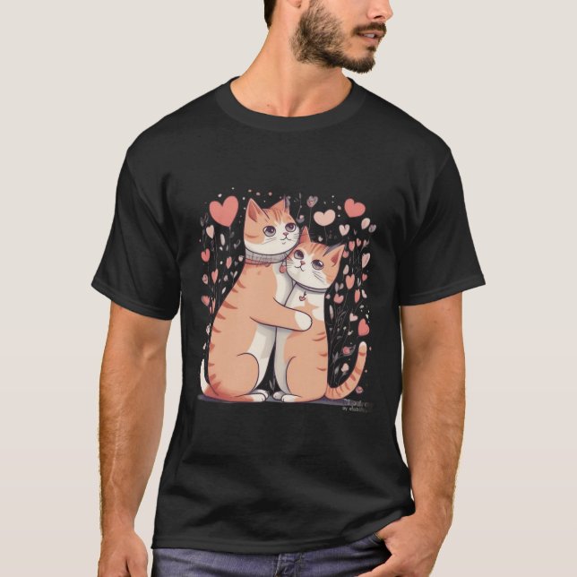 Valentine Cat T-Shirt (Vorderseite)