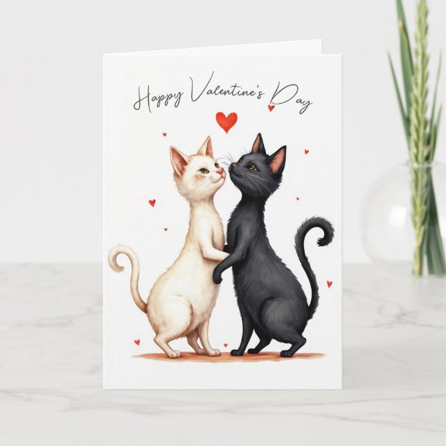 Valentine Cats Tancing Karte (Vorderseite)