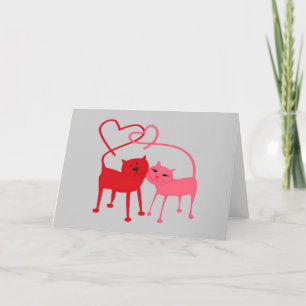Valentine Cats - Valentine Grußkarte Feiertagskarte