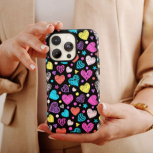 Valentine Chalk Hearts iPhone 14 Case-Mate Hülle