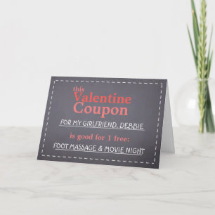 Valentine Chalkboard Coupon Feiertagskarte