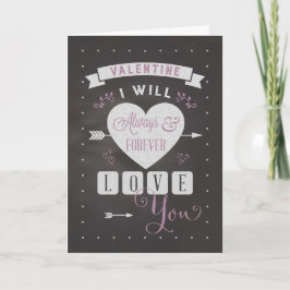 Valentine Chalkboard Ich werde immer & für immer l Feiertagskarte