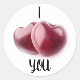 Valentine Cherries Runder Aufkleber