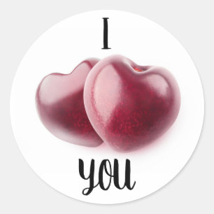 Valentine Cherries Runder Aufkleber