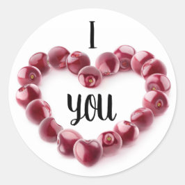 Valentine Cherries Runder Aufkleber