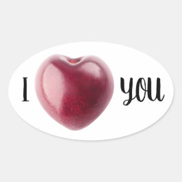 Valentine Cherry Ovaler Aufkleber