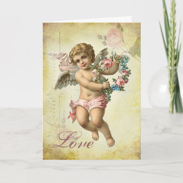 Valentine Cherub Feiertagskarte (Vorderseite)