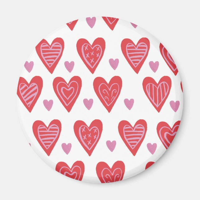 Valentine Chic Muster Magnet (Vorne)
