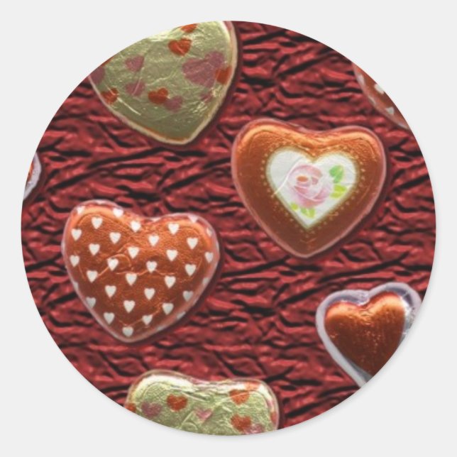 Valentine Chocolate Hearts Stickers (Vorderseite)