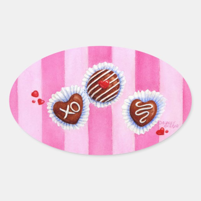 Valentine Chocolate Hearts Stickers (Vorderseite)