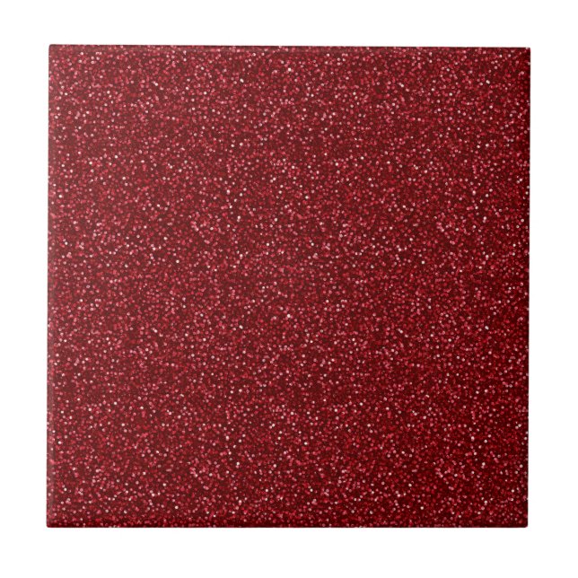 Valentine Classic Trendy Red Glitter Fliese (Vorderseite)