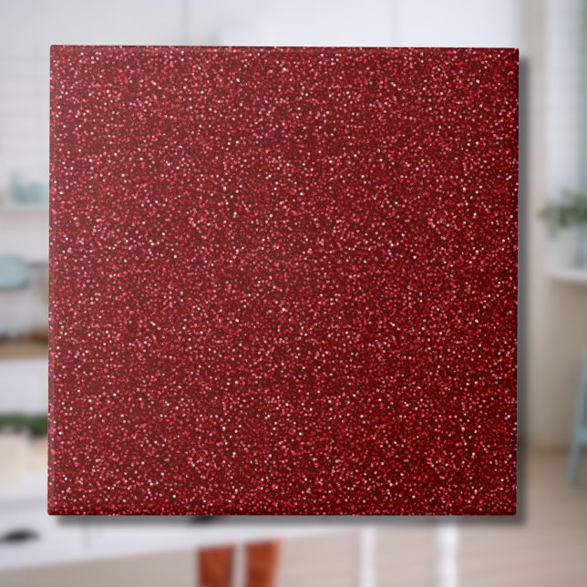 Valentine Classic Trendy Red Glitter Fliese (Von Creator hochgeladen)