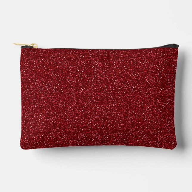 Valentine Classic Trendy Red Glitter Zubehörtasche (Vorderseite)