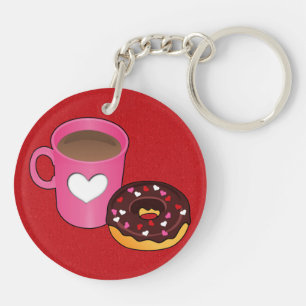 Valentine Coffee and Donut Schlüsselanhänger