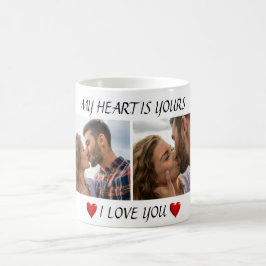 Valentine Coffee Mug I Love You with Couple Photos Kaffeetasse