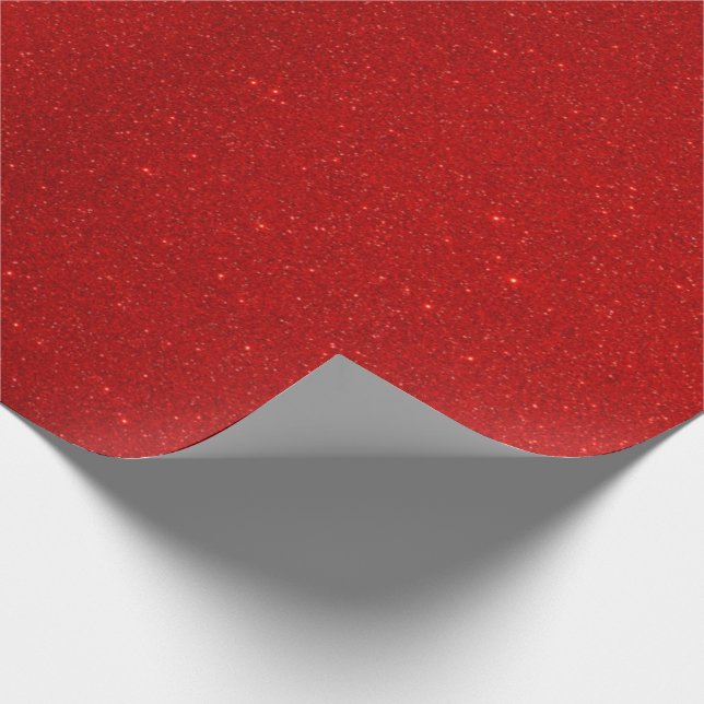 Valentine Collection Schlicht Red Glitzer Geschenkpapier (Ecke)