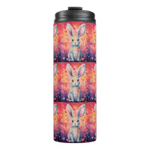 Valentine Colorburst Cottontail Bunny Pink und Pin Thermosbecher