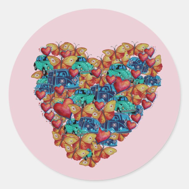 Valentine Colorful Heart Sticker (Vorderseite)