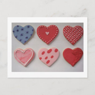 Valentine Cookie Hearts Feiertagspostkarte