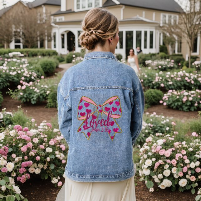Valentine Coquette Christlich  Jeansjacke (Hochzeit Rückseite)