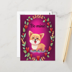 Valentine Corgi Liebe Postkarte