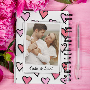 Valentine Couple Custom Foto Monogram Heft Shape Notizbuch