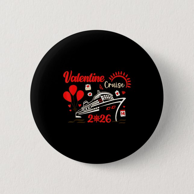 Valentine Cruise 2026 Funny For Couples Matching H Button (Vorderseite)