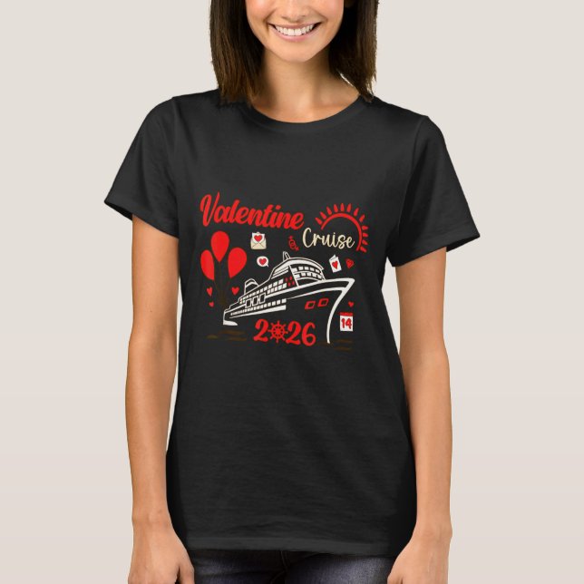 Valentine Cruise 2026 Funny For Couples Matching H T-Shirt (Vorderseite)