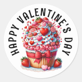 VALENTINE CUPCAKE RUNDER AUFKLEBER