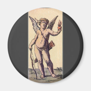 Valentine Cupid Blindgefaltet, Vintage Tarot Card Magnet