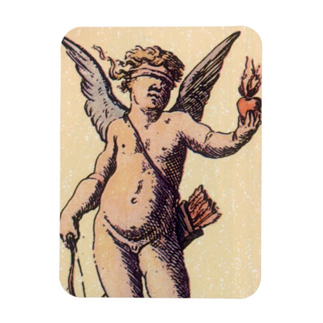 Valentine Cupid Blindgefaltet, Vintage Tarot Card Magnet (Vertikal)