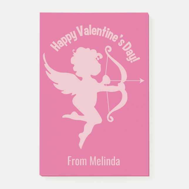 Valentine Cupid individuelle Name Post-It-Notizen Post-it Klebezettel (Vorderseite)