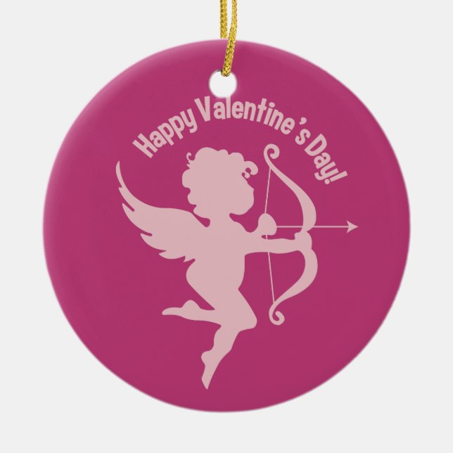 Valentine Cupid Keramikornament (Vorne)