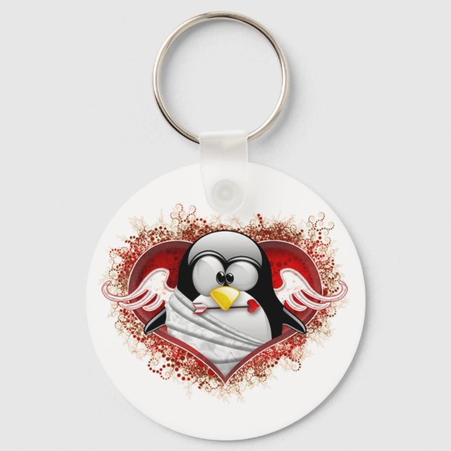Valentine Cupid Tux Schlüsselanhänger (Vorderseite)