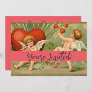 Valentine Cupids Liebe Antik Vintag Einladung