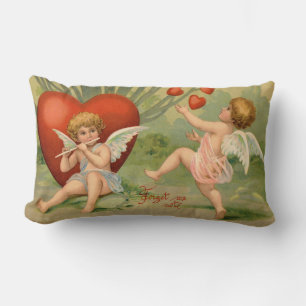 Valentine Cupids Liebe Antik Vintag Lendenkissen
