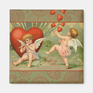 Valentine Cupids Liebe Antik Vintag Magnet