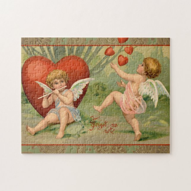 Valentine Cupids Liebe Antik Vintag Puzzle (Horizontal)