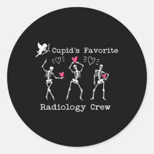 Valentine Cupids Lieblings-Radiologie-Crew Skelett Runder Aufkleber