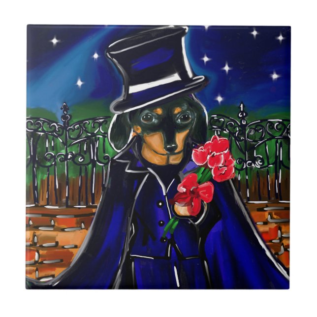 VALENTINE-DACKEL FLIESE (Vorderseite)