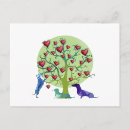 Valentine Dackel Herz Postkarte