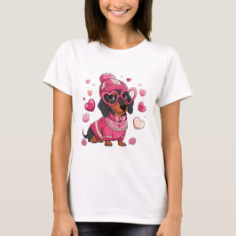 Valentine Dackel Hund, Wursthund T-Shirt