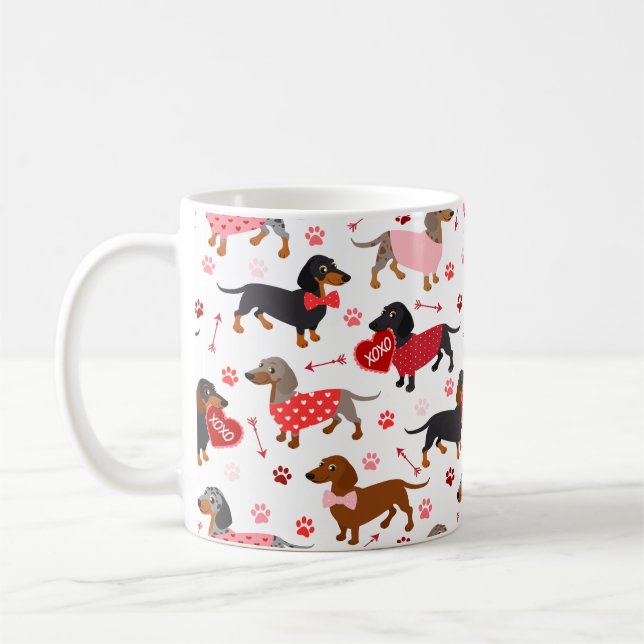 Valentine Dackel Kaffee Tasse (Links)