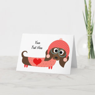 Valentine-Dackel (kundengerecht) Feiertagskarte